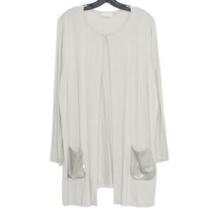 Joan Rivers Cardigan Minimalist Quiet Luxury Smart Casual Versatile Gray Size 1X